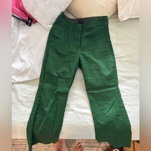 J. Crew Green Wide Leg Pants Structured Fabric